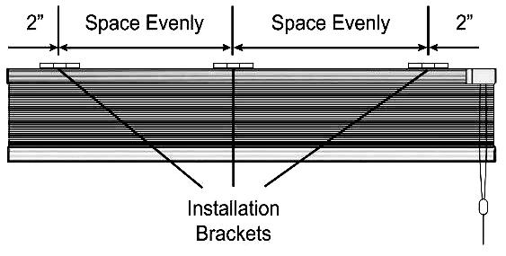 mark the bracket location on the mounting surface Proper alignment of brackets will make installation easier.