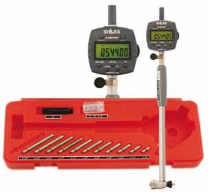 BORE MEASUREMENT Bore Gages aventor Electronic Bore Gage For close tolerance measurements of holes, taper and roundness Minimum holding function holds the minimum bore size as the gage is rocked