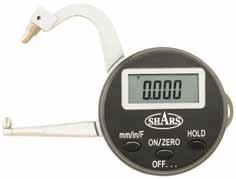 INDICATORS Thickness Accessories Electronic Thickness Gages 0-0." Dial Thickness Gages Zero setting & inch/mm conversion at any position.