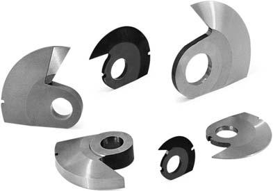 CUSTOM FINGER JOINT CUTTERS F-7 CUSTOM PROFILES In addition to the stock cutters listed previously, WKW has designed and manufactured scores of other finger joint configurations.