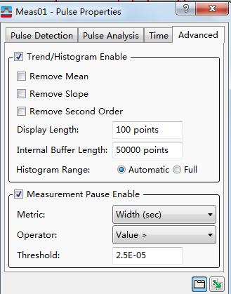 Graphical histogram Measurement pause enable Perform conditional logic