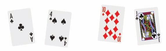 What is the probability that the player will not win for each pair of cards that are face up?