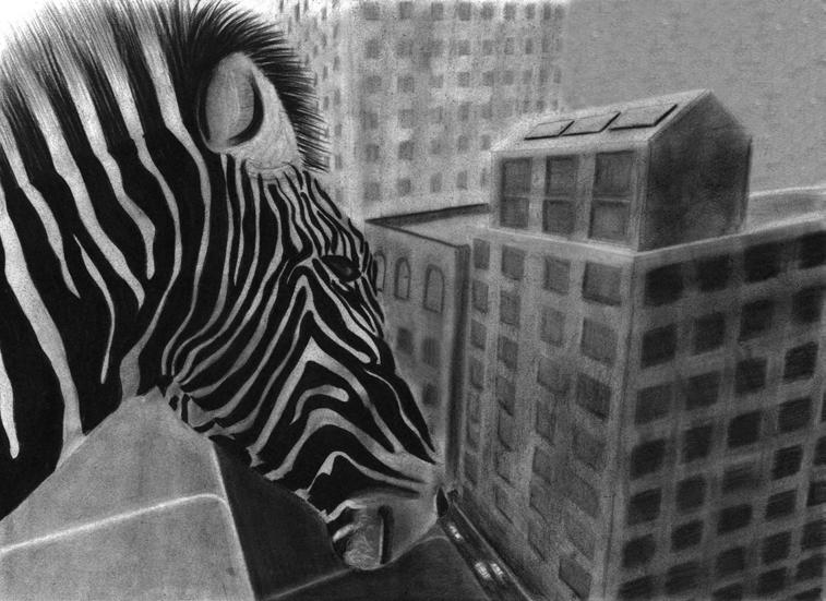 Self Portrait Urban Jungle This drawing was done on a sheet of 22 x30 Strathmore Bristol board.