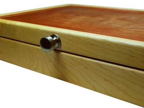 protected. This box was constructed using hard maple and cherry wood panel material.