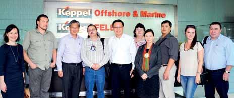 Presidential dialogue Mr Ang Wee Gee (extreme left), CEO of Keppel Land, and Mr Michael Chia (extreme right), MD (Marine and Technology), Keppel O&M, participated in a roundtable meeting with Mr