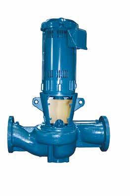 Vertical pumps significantly reduce the space required; two pumps fit in the space of one.