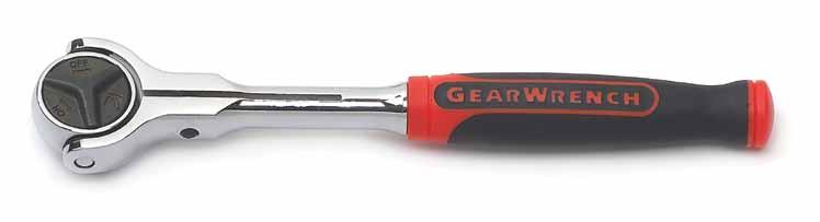 On/Off Switch FULL POLISH RATCHETS Teardrop Shaped Head COMPETITION Full Polish, Balanced Handle GEARWRENCH Lower profile head provides better access Flush Mounted