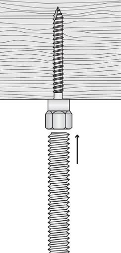 The threaded rod or bolt should fully engage the thread length of the anchor.