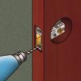 Helpful Hint: When installing wood screws it is recommended to put beeswax or soap on screw threads to