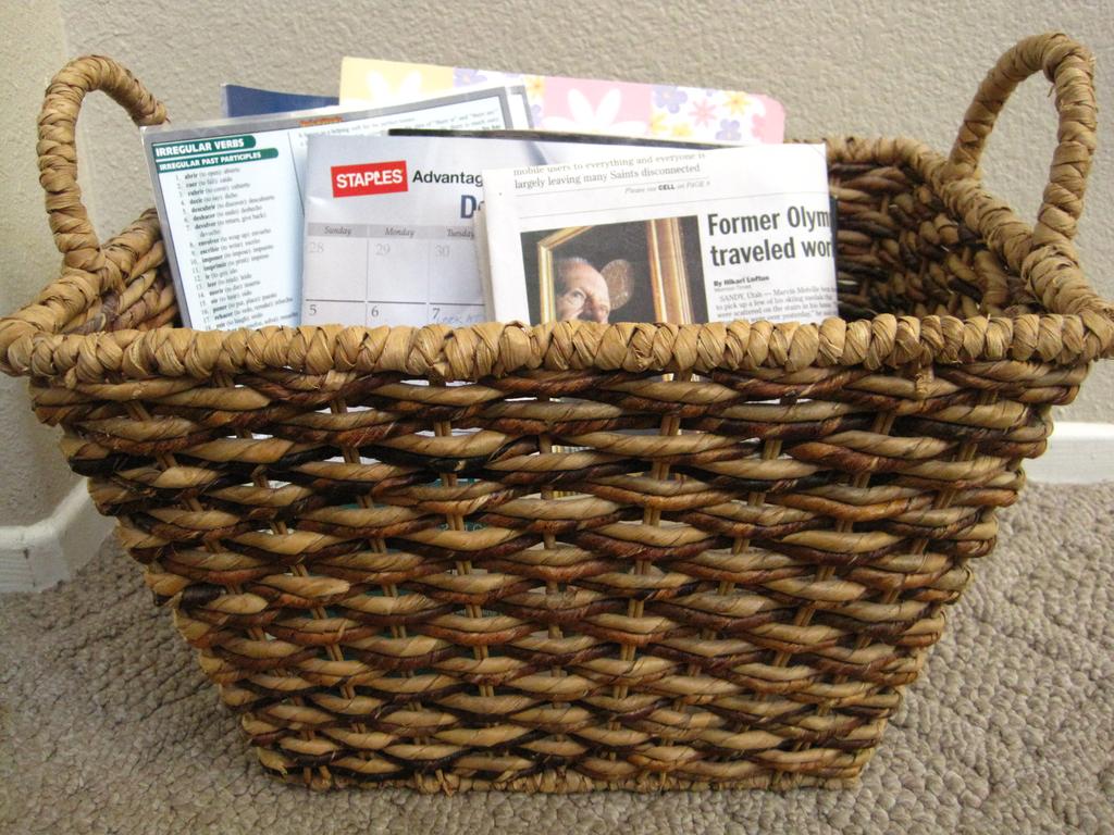 Step 4: Assign a Read/Review Basket to hold non-action items. Just about every mother I know has a pile of papers sitting on her kitchen counter.