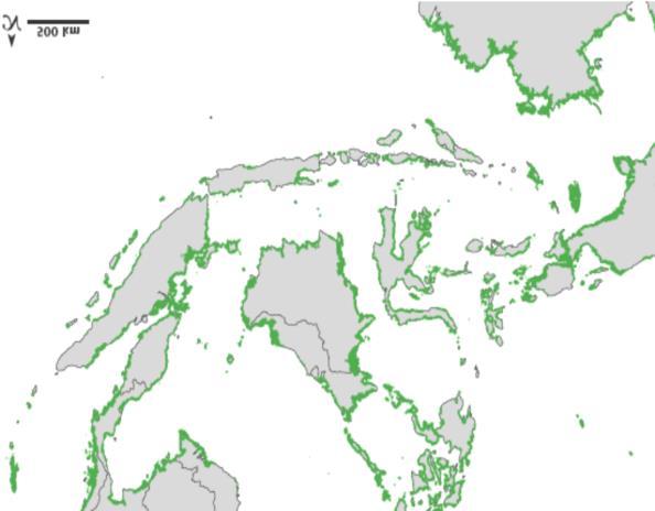 Mangrove forest by area (%) South America 11% Australia& Oceania 12% Asia 41% North and Central America 15% Africa 21% Figure 6-8 Distribution Area of Mangrove forests in the World and Distribution