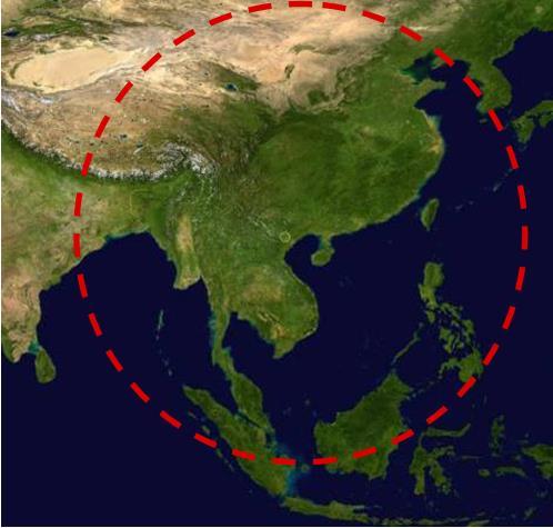 Figure 3-5 Coverage of NRSC Receiving Station Source: VNRSD (Vietnam National Remote
