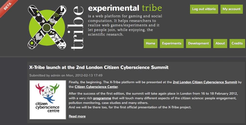 A new platform for web-based experiments web as a laboratory for social sciences http://www.xtribe.