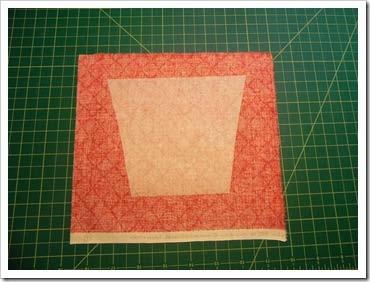 Cut out a 6 square piece of bucket fabric.