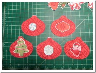 So, then I drew the same simple shape on the fusible again and pressed it on the back of a more solid red