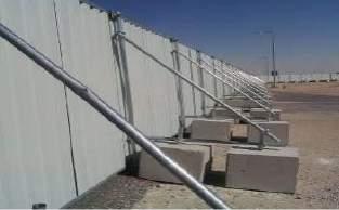 PRE PAINTED GALVANIZED STEEL SHEETS 2. CONTINUOUS CORRUGATED FENCING In this system the corrugated steel sheets are overlapped such that there is no gap in the fence.