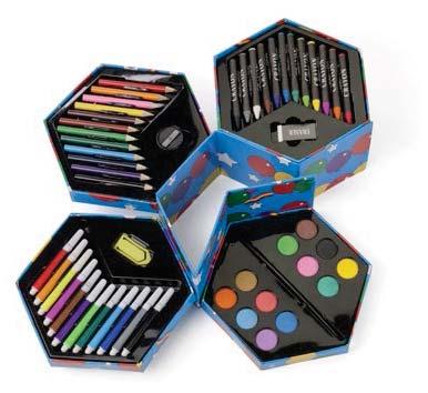 Sixty eight piece artist set in a plastic case,