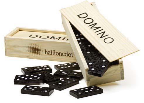 box, with domino written on the