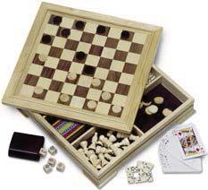32 32 5994 Chequers game in a silver tin box
