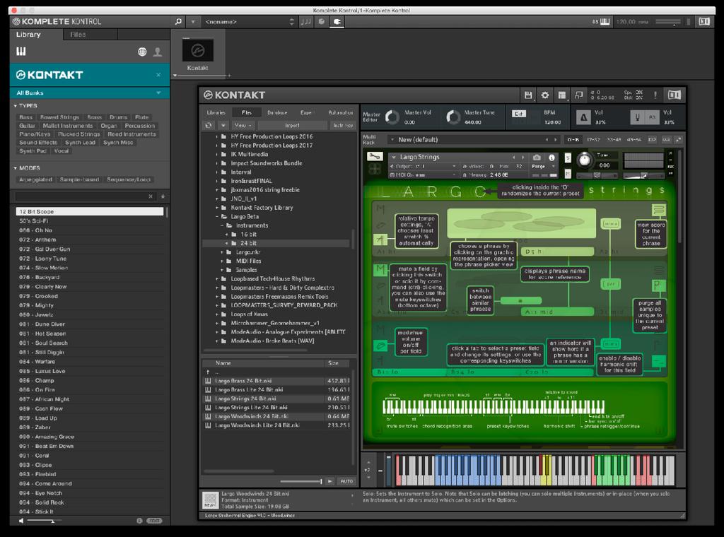 QUICK START GUIDE Once installed, load any Largo instrument into Kontakt and play major / minor triads between MIDI notes C1
