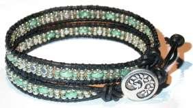 The BEADSMITH tm Super Duos tm & Minos tm Double Wrap Leather Bracelet by Deb Moffett-Hall Materials: Super Duos in turquoise or