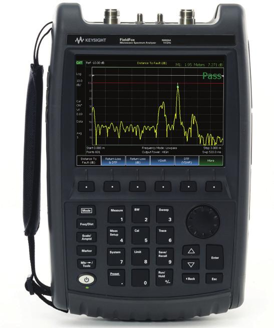 5.8 Network deployment and optimization The Keysight FieldFox RF analyzer (4 GHz/6 GHz) is a highly integrated, fast, and rugged handheld RF analyzer for wireless network installation and maintenance.