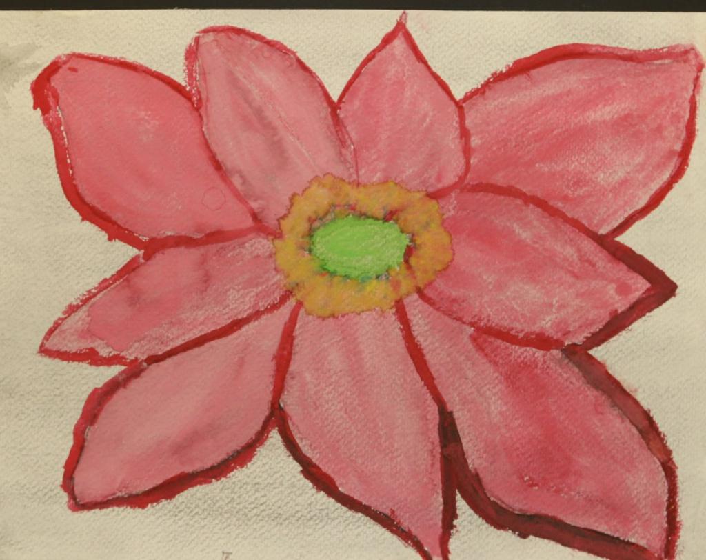 painting flowers using acrylic paints.
