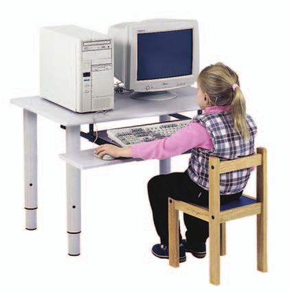 WKCDXL 18-22 H 48lbs. $173.00 WKCDXL WKCDM 18-22 H 38lbs. - $155.00 Available for use with any Tuffyland workstation is our adjustable height classic wood children's chair 10"-14"H 4 lbs.