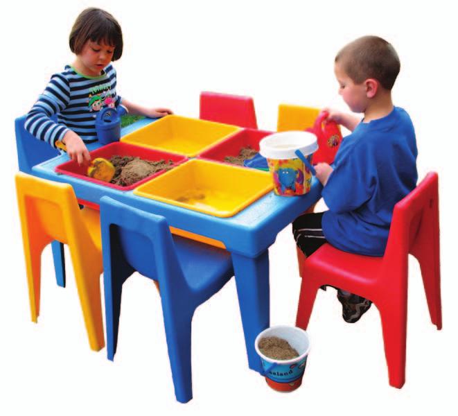 Tuffyland Super Table and Chairs These plastic activity tables and chairs allow 1-6 children the room to create, play or dine!