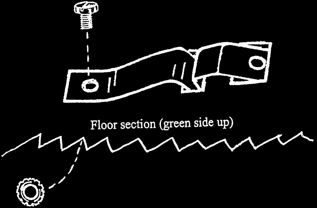 For bottom floor, assemble two floor sections () by interlocking over and under as shown green side up.