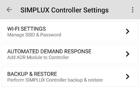 SIMPLUX Controller Settings a.