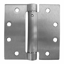 SPRING HINGE (Commercial) 4-1/2 x 4-1/2 Square Corner Hinges, Reversible, Fully Adjustable Full Mortise Type Template Size to FH Screws Pieces Per Box Pieces Per Carton Machine 1/2" x 12-24 Wood