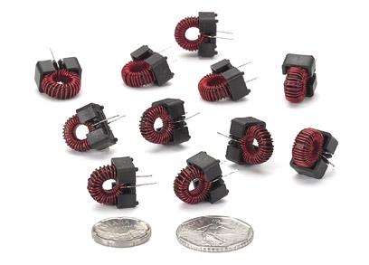 High Efficiency Toroidal Inductors MN363 Dissipates heat better than iron powder cores at high frequency. Performs efficiently at frequencies over 100 KHz. Choice of three headers.
