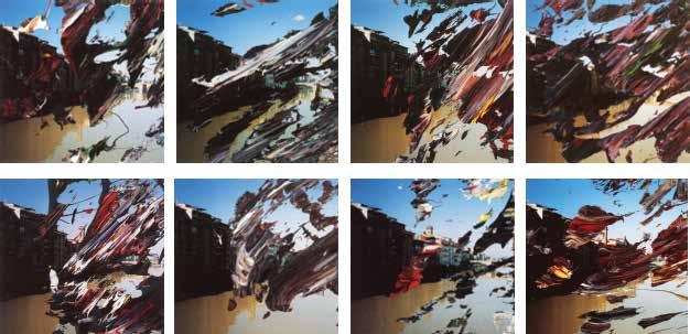 In his series of overpainted sections, he is equally utilizing the photographic image and the
