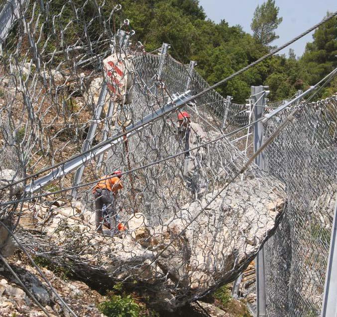 DYNAMIC ROCKFALL BARRIERS When commercial, safety, access or other conditions prohibit the implementation of a solution within the Detachment Zone, barriers within the Transit or Impact zones can be