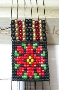 Alternate a flower with 6 rows of seed beads, for a total of 5 flowers.