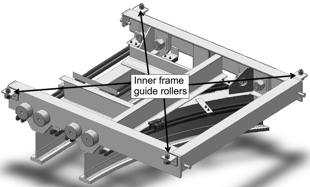 F. Inner Frame Guide Rollers Figures 17 and 18: On all 4500 Series Glide Switches, a set of four Inner Frame Guide Rollers are used to guide the inner frame between the channels of the outer frame.