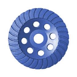 GRINDING CUP WHEELS - STONE 100 mm TURBO CUP WHEEL Application: Aggresive grinding of natural stone Details: Turbo segments arranged for smooth grinding, fast dust removal and shaping corners and