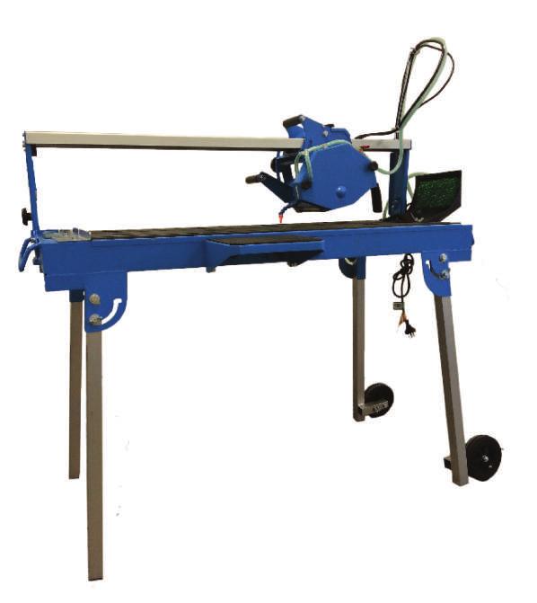 MACHINERY TABLE SAW TILE SAW TRE2593 Cutting depth up to 38mm Details: - Comes with four folding legs, two of which have wheels.
