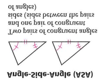 pairs of congruent angles and one pair of congruent sides