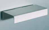 Shelf with labelling strip Finish/colour: Plastic coated, fine structure, white aluminium, similar to RAL 9006 Version: With insertion slot for product description Shelf