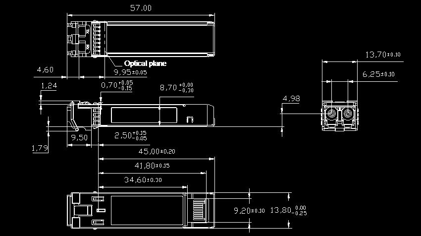 5 to +5dBm ±3dB External RX Power -10 to -42 dbm ±3dB External Mechanical Diagram Order Information Figure 5, Mechanical Design