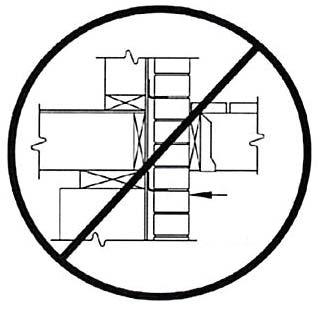 PROHIBITED LEDGER ATTACHMENTS Attachments to exterior veneers (brick, masonry, stone) and to cantilevered floor overhangs or bay windows are prohibited (see Figures 17 and 18).