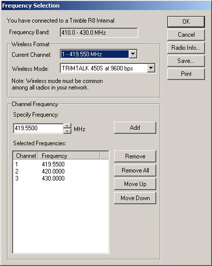 Software Utilities 6 The Frequency Selection dialog appears: 6. In the Wireless Format group, select the appropriate channel and wireless mode.