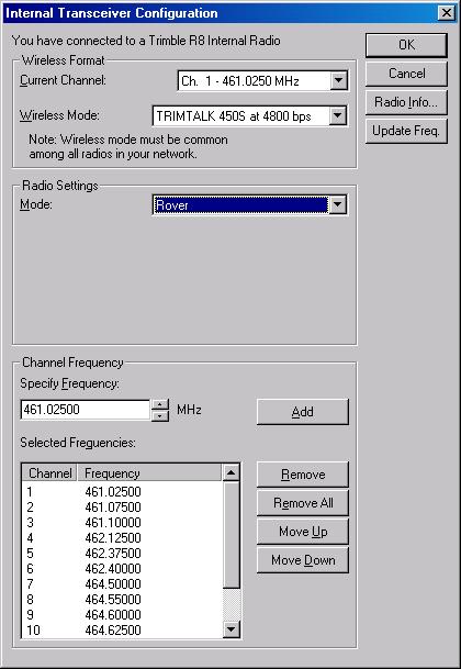 6 Software Utilities 60.1 Configuring the internal transceiver Use the WinFlash Internal Transceiver Configuration dialog to configure the internal transceiver.