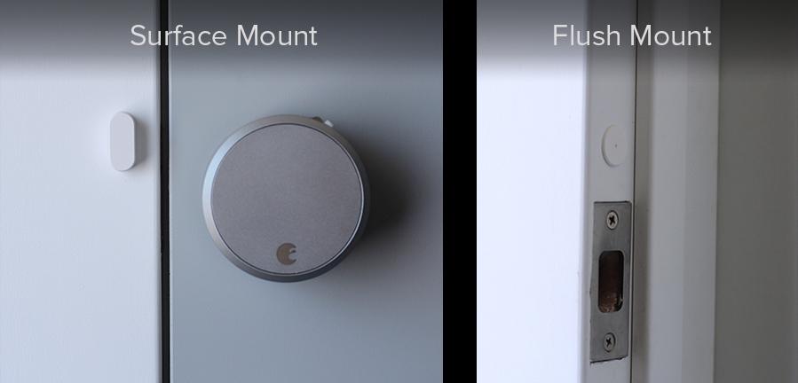 Installing DoorSense August Smart Lock Pro First, decide how you would like to install the DoorSense. August provides two options for installation: a surface mount and a flush mount installation.