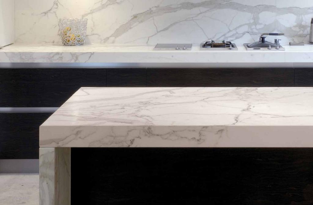 BEAUTY BORNE by the ravages OF TIME Calacatta Marble APPLICATION Kitchen benchtop,