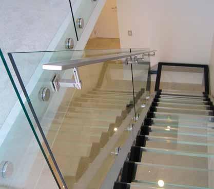 4 CUBOID SLIMLINE HANDRAIL A modern design suitable for side fixing to the glass balustrade, or to timber or concrete walls.