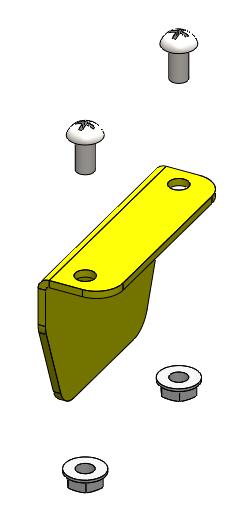 Top View Field Anchor Installing Horizontal Mezzanine Gate - Assemble the Shroud Step 4. A. Take the Stop Bracket and hardware out of the Track Shroud Kit (See Illustration 6.