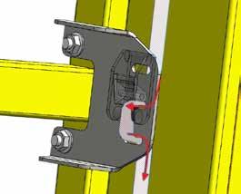 Installing Vertical Mezzanine Gate C. * For electric gates only.* Remove strap cover on operator. Run the long strap section through the operator.